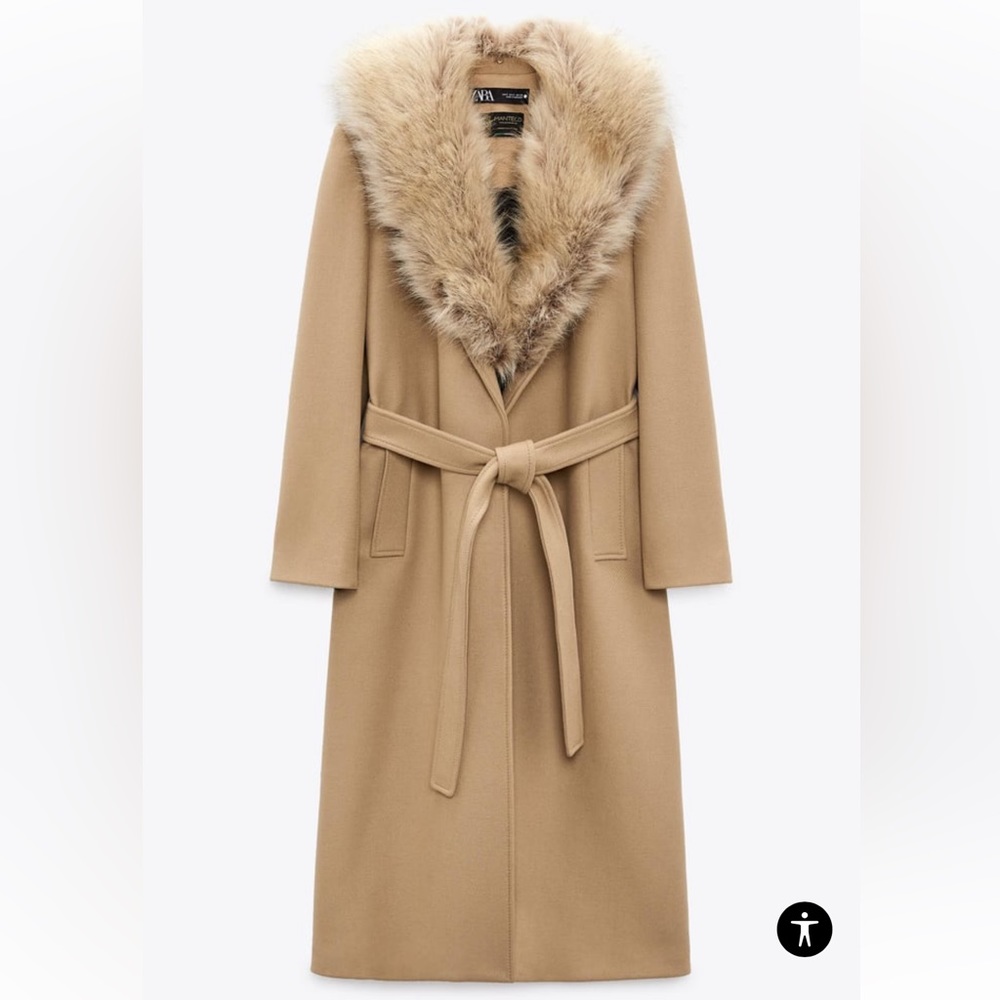Zara Long Wool Blend Coat